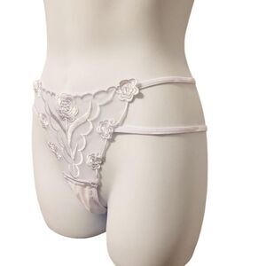 2/$20 Brand new white rose panties underwear T-backs